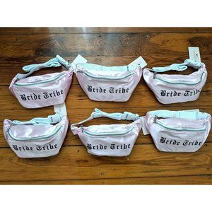 LOT OF 6 pink fanny pack bag BRIDE TRIBE bachelorette bridesmaid gift bridal